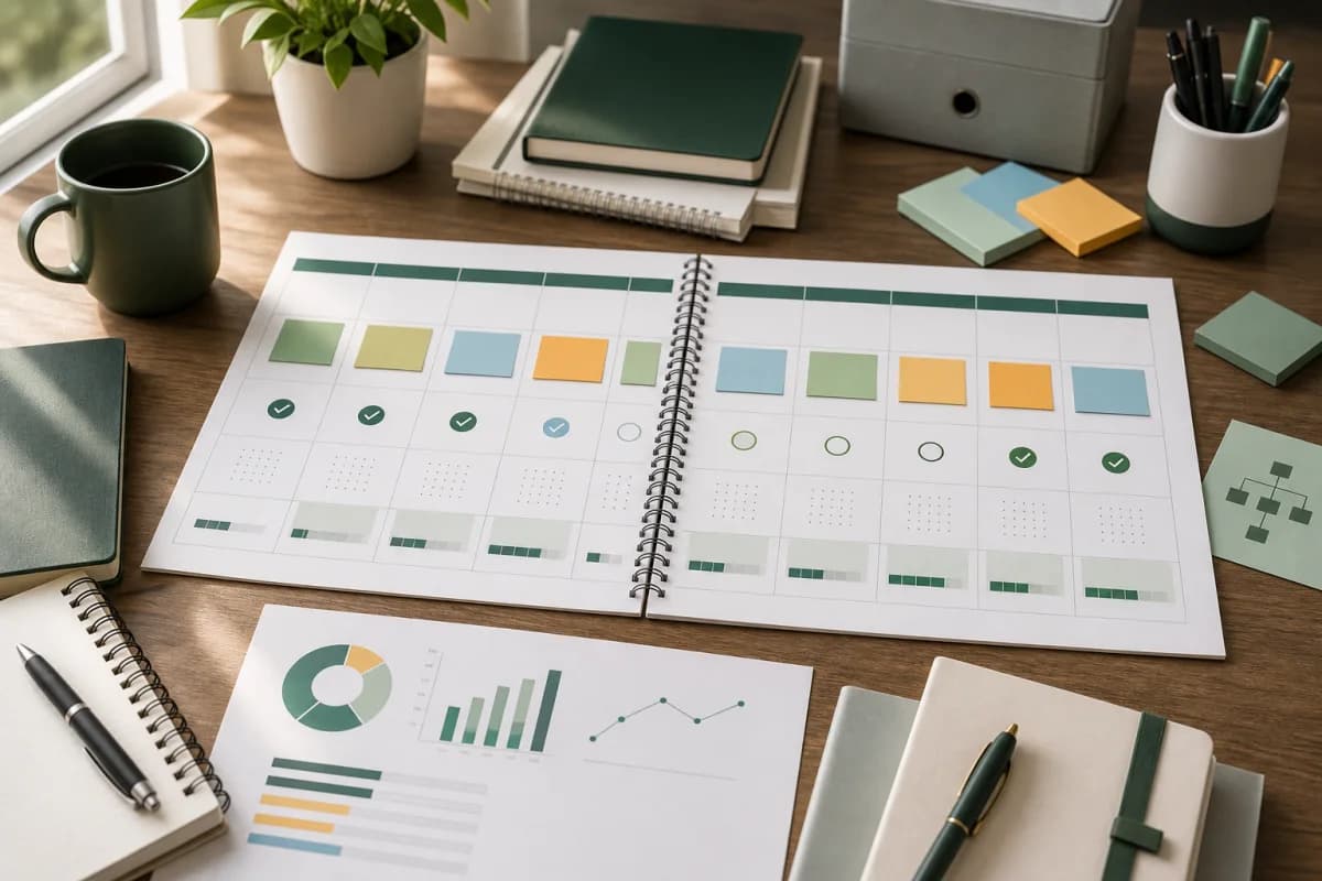 A structured eight-week PMP study schedule with review and practice checkpoints